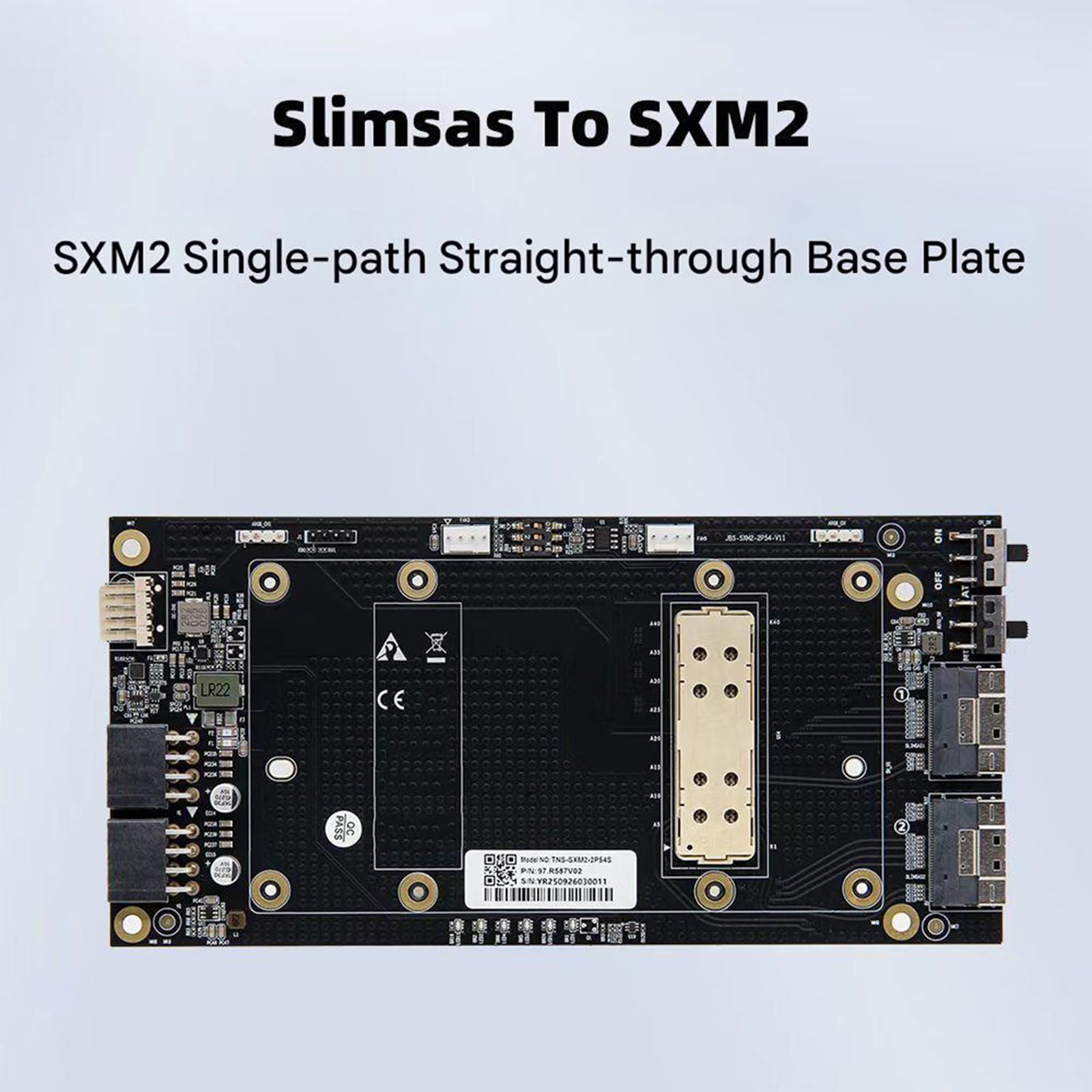 Scheda Grafica SXM2 V100 a Canale Singolo X16 con Piastre di Base Passanti e interfaccia 8654 per Installazione Esterna