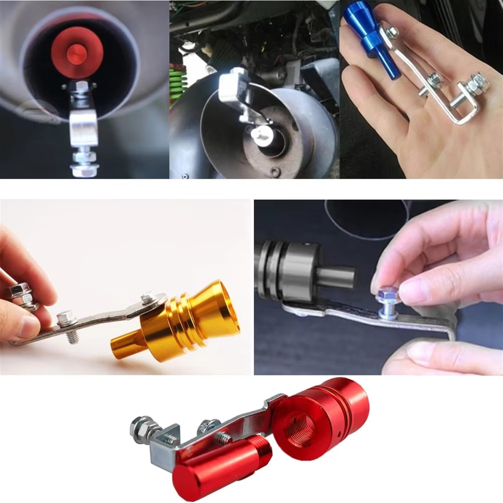 Wykończenie wydechowe Uniwersalny samochód Turbmuffler symulator dźwięku Auto Turbo Dźwięk gwizdek S/M/L/XL urządzenie do uzupełniania pojazdu Części wydechowe (niebieski)