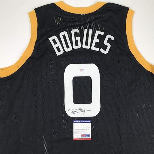 Autographed/Signed Muggsy Bogues Space Jam Monstars Black Basketball