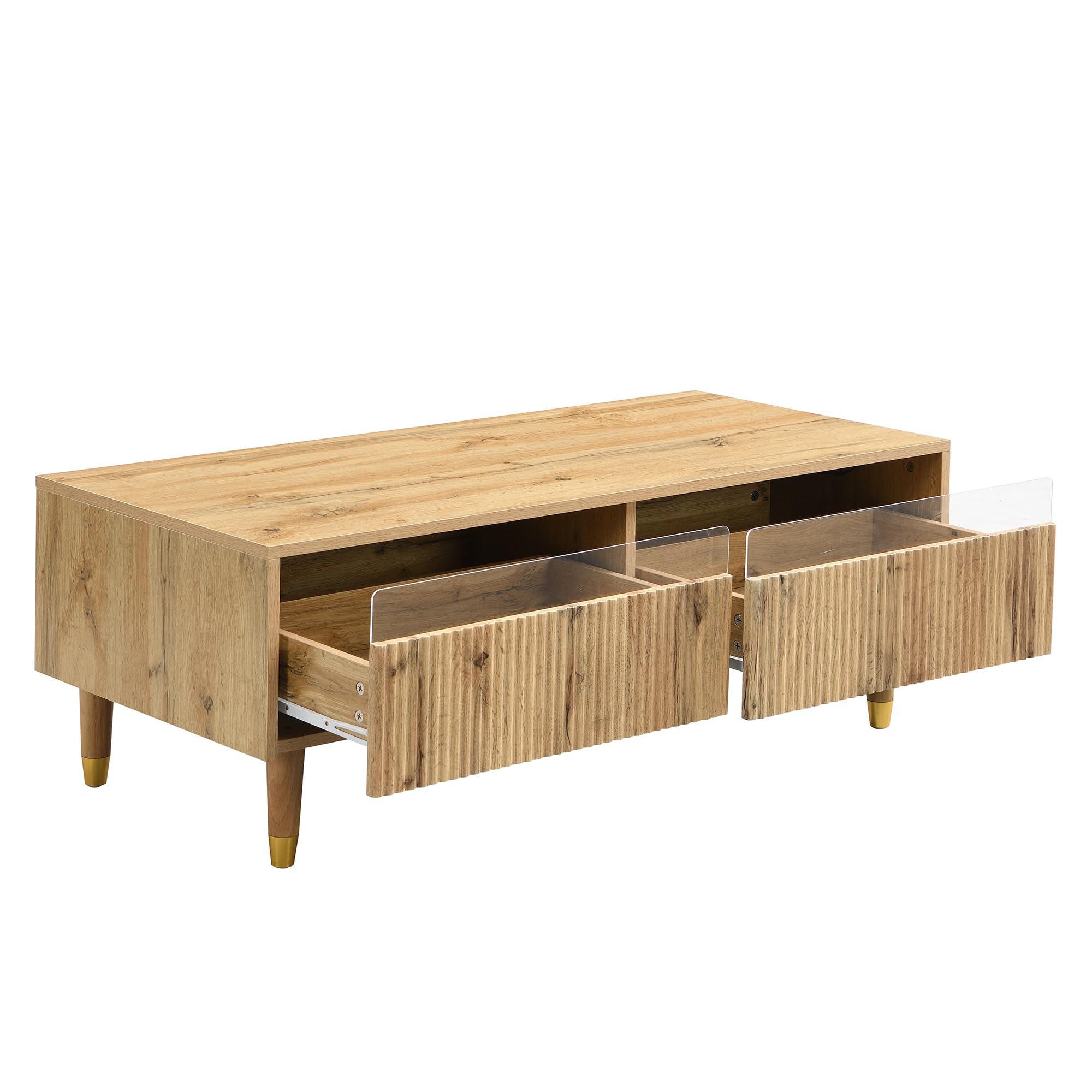 Ensemble de meubles LED Merax pour salon, meuble TV 178x35x45cm, avec 4 portes, table basse 110x50x40cm, avec 2 tiroirs, façade en acrylique, éclairage LED avec télécommande, grand espace de rangement