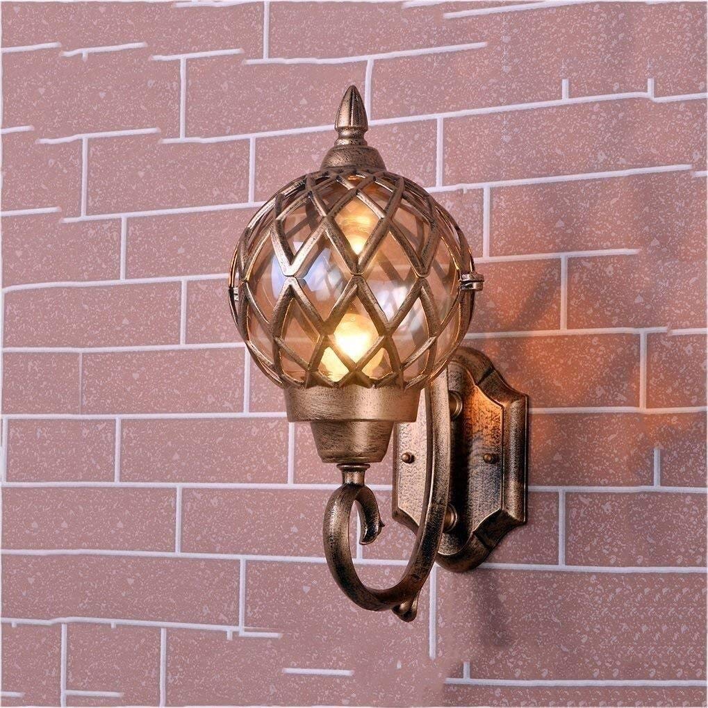 IUokLU Wall Sconce Wall Light Fixture Wall Lamp European Waterproof Retro Outdoor Lamp Wall Lamp Led Corridor Aisle Outdoor Retro Wall Garden Glass Light 25 * 38CM