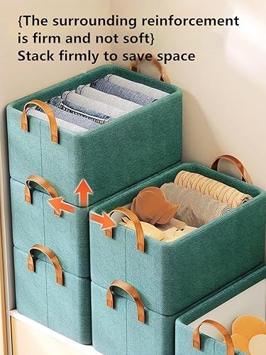 Miniatura 4 de BEINNY Paquete de 2 organizadores plegables de acero catiónico, caja de almacenamiento para armario, ropa, pantalones, cestas organizadoras