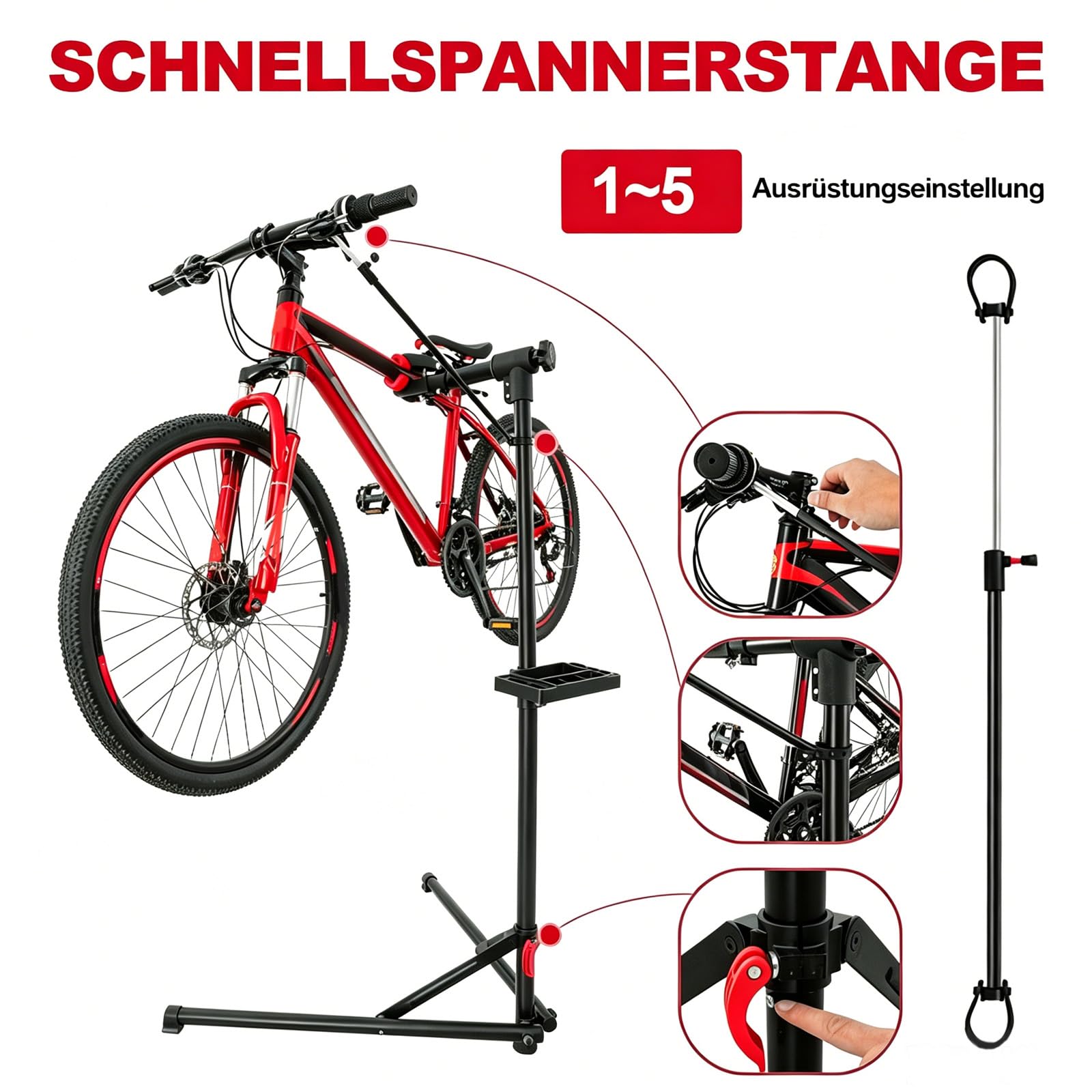 TEOV Fahrrad Reparaturständer Klappbar 30 kg Tragkraft