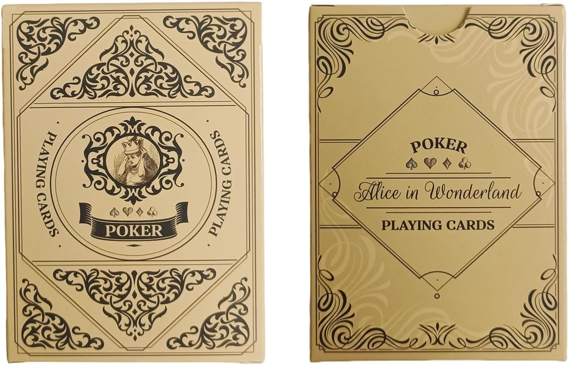 Black Lotus Alice in Wonderland Playing Cards Poker Deck 54 Cards All Different Vintage Retro Classic Style for Party Game