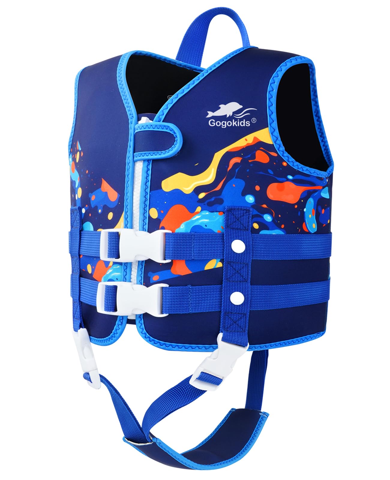 Gogokids Toddler Swim Vest, Kids Float Jacket with Dual Adjustable Strap, Child Swimming Pool Vest for 1-5 Years Swimming Learning