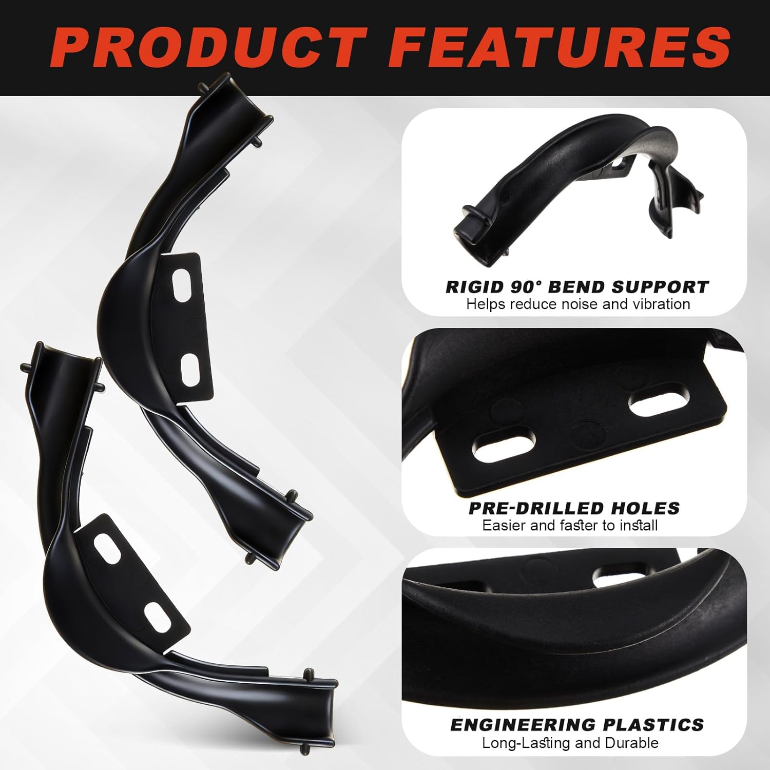 Pushglossy 20 Pcs 3/4" Pex 90 Degree Bend Support, Plastic 90 Degree Elbow Tubing Bend Support Black Pex Fittings Clamps Pipe Holder 3/4 Inch
