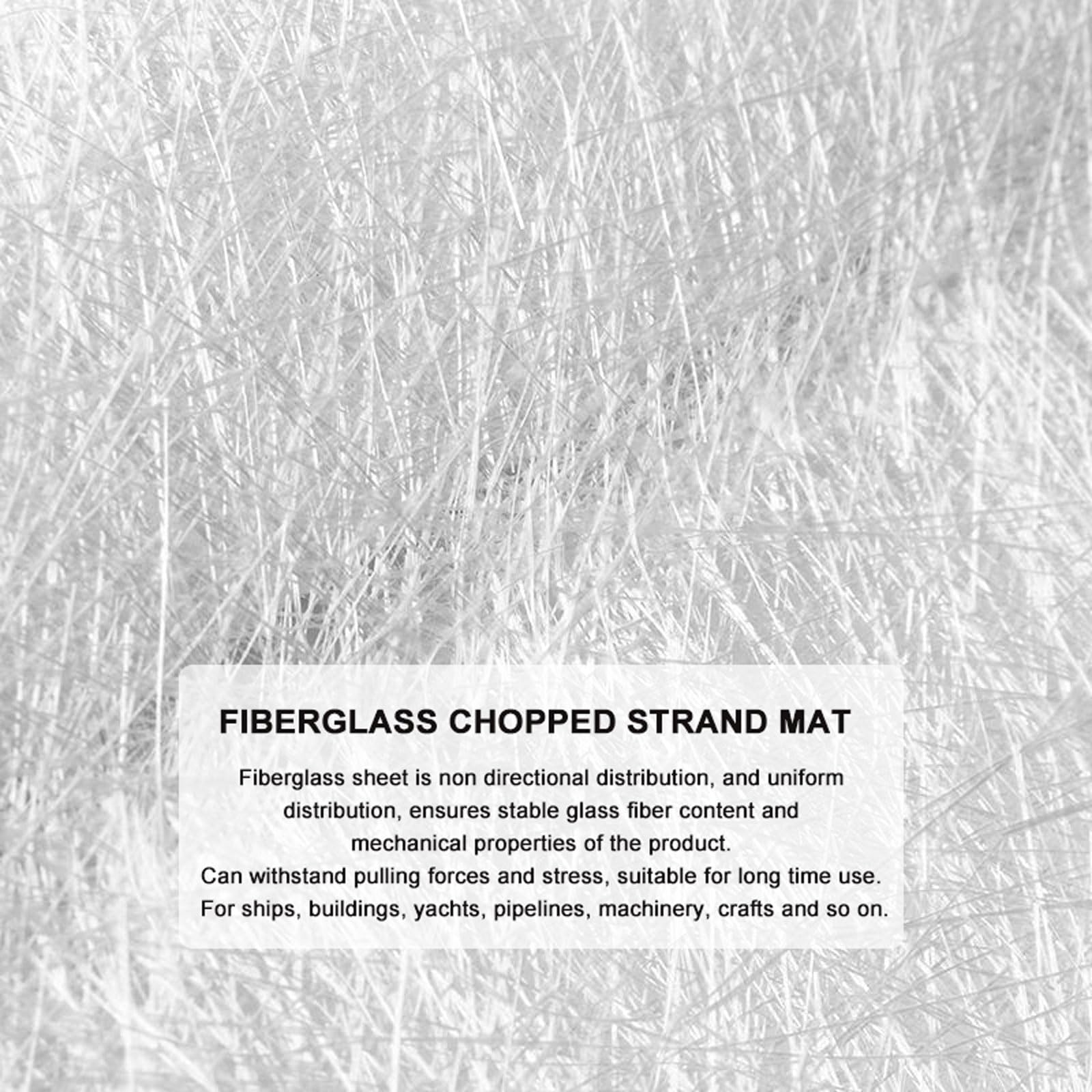 Tissu en Fibre de Verre 300g/m² Tapis en Fibre de Verre pour Les Résines de Polyester, 1m de Large Fibre de Verre Mat pour Réparation,toits, Voitures, Bateaux (1x30m)