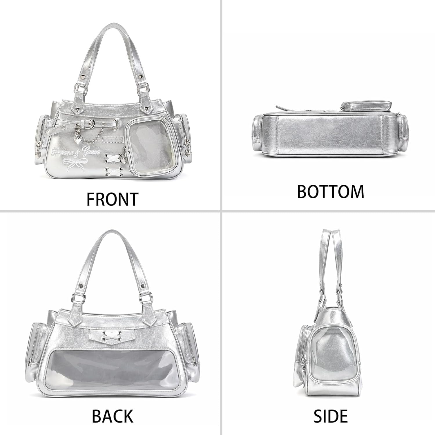 Banana & Guava Tote Ita Bag with 3-Sided Transparent Display Partition