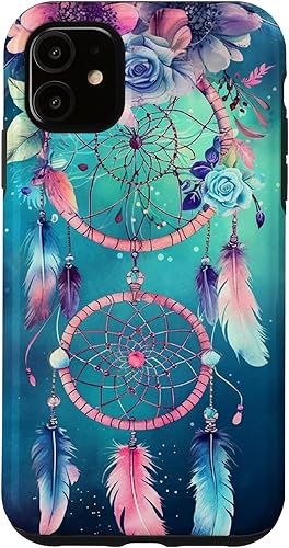 Funda diseñada para iPhone 11 con diseño de atrapasueños de corazón