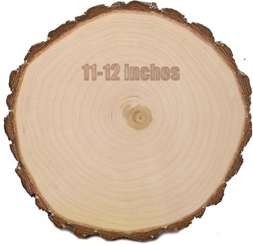 Rebanadas grandes de madera sin terminar para centros de mesa, 1 pieza de 11 a 12 pulgadas, centros de mesa de madera natural para mesas, centros de