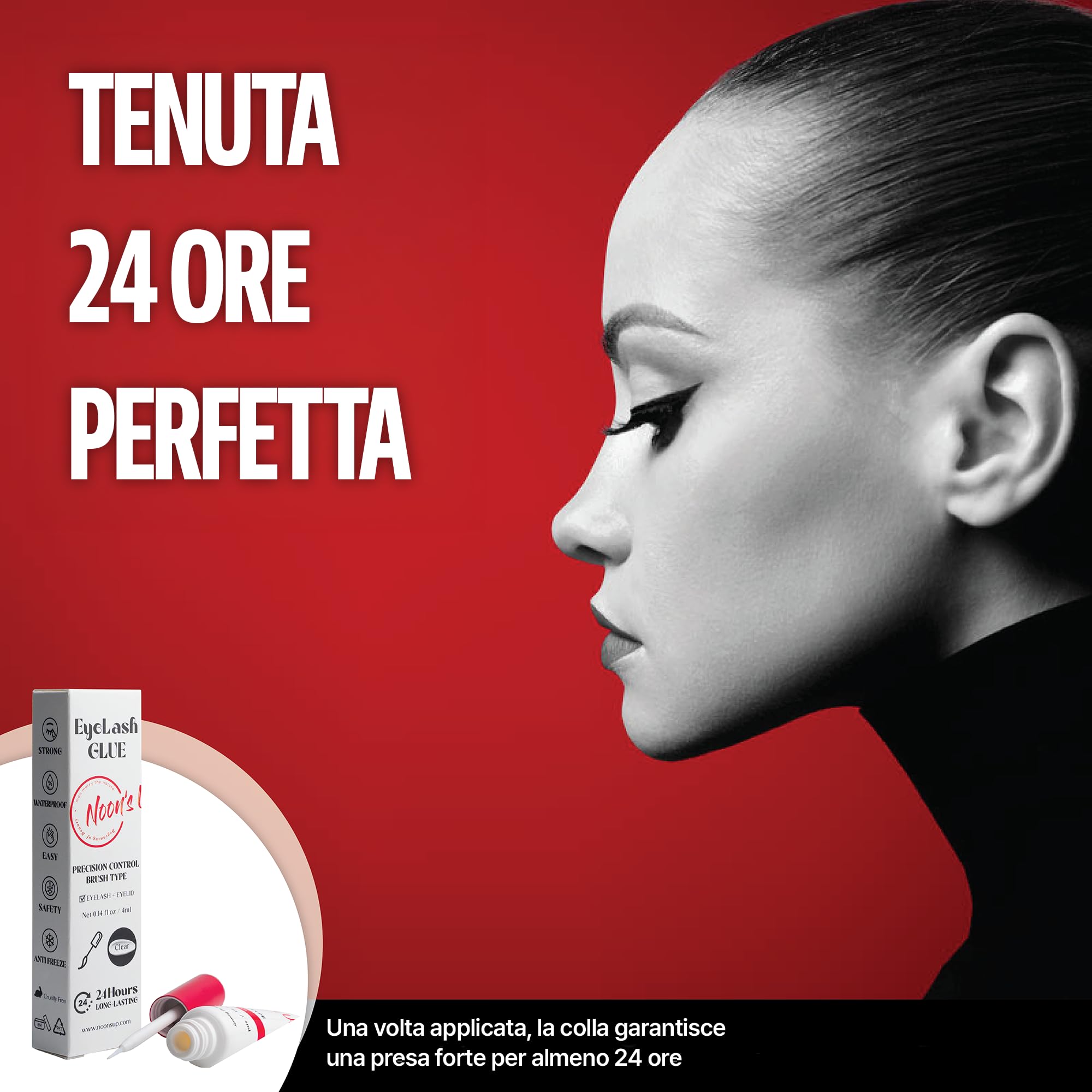 NOON'S UP Colla per Ciglia Finte senza Formaldeide 4ml Trasparente
