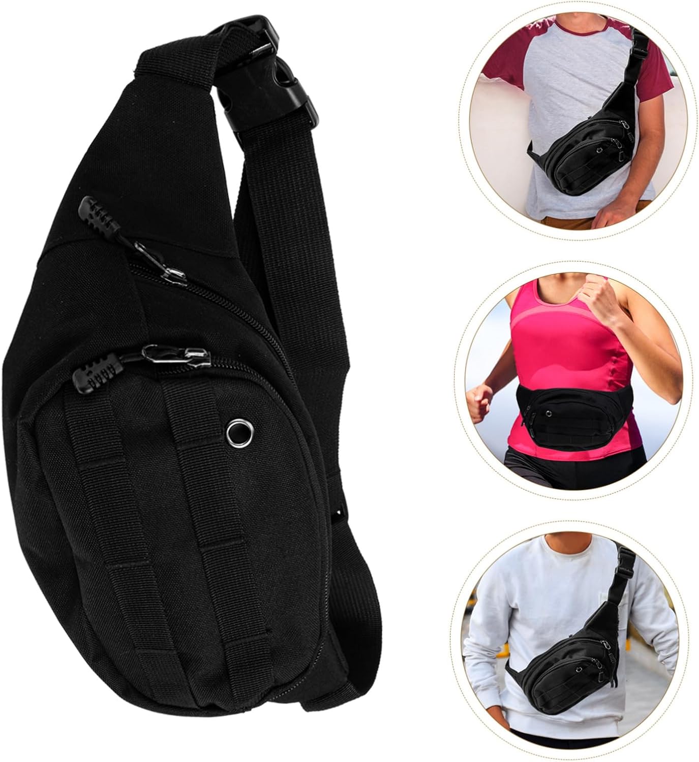 FOMIYES Large Capacity Adjustable Waist Bag for Outdoor Sports Waterproof Oxford Cloth Fanny Pack for Men Women for Hiking Running and Travel