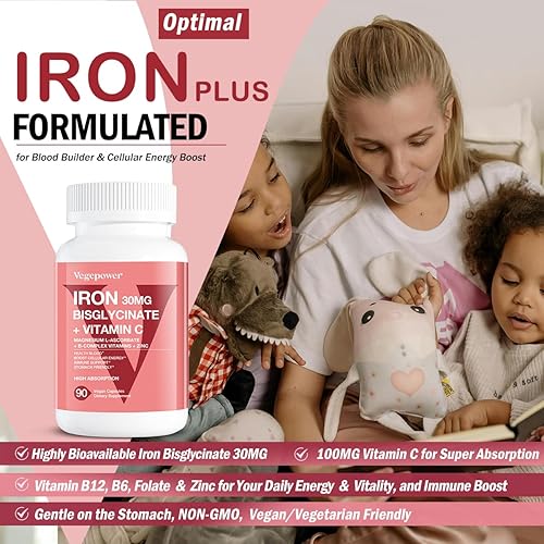 Miniatura 3 de Bisglicinato Hierro + Magnesio con Vitaminas 180 Cápsulas