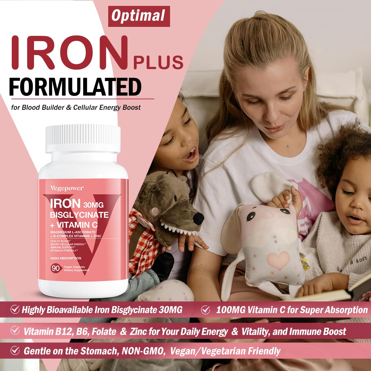 Iron Bisglycinate Supplement for Women - 30mg Iron, 60 Vegan Caps — Amazon image 28