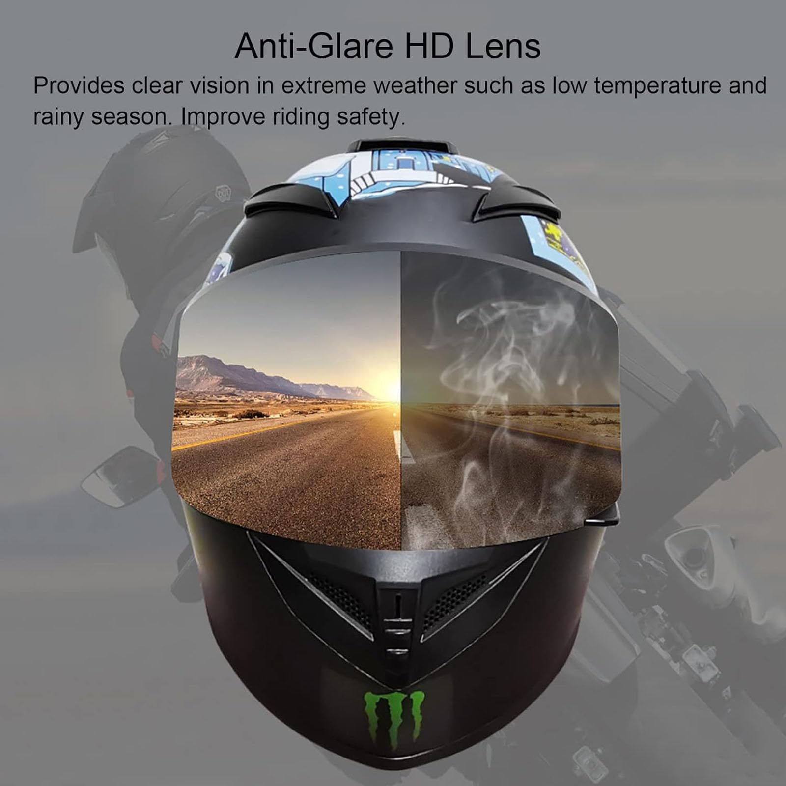 Kask motocyklowy pełnotwarzowy Zintegrowany kask motocyklowy do wyścigów ulicznych, zatwierdzony przez DOT, z podwójną, opuszczaną osłoną przeciwmgielną Kaski motocrossowe Crash,Black white,L