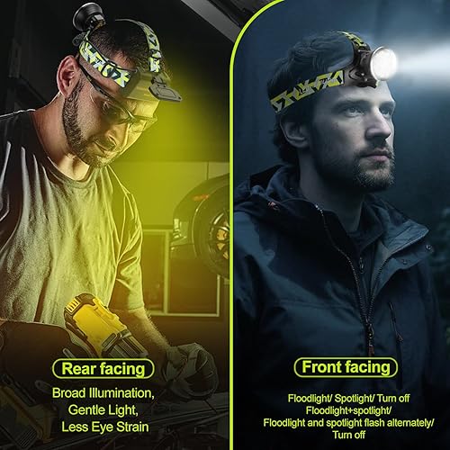 Miniatura 3 de Linterna frontal LED súper brillante, recargable, de alto lúmenes, impermeable, 4 modos, linterna de cabeza, linterna ligera para camping, correr,