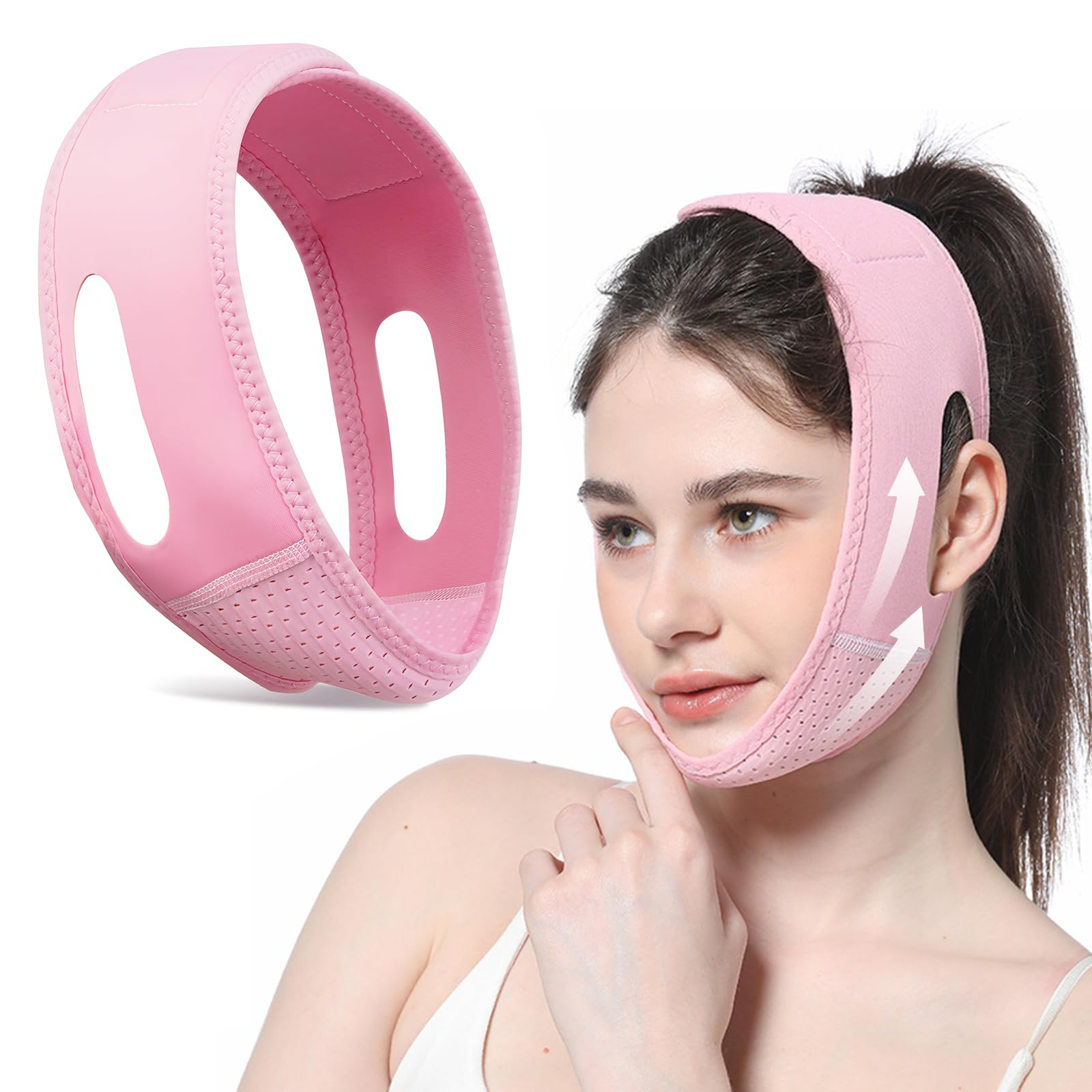 MáScara Lifting Facial Reutilizable,Reductor De Papada,V Line Lifting Mask,Para Papada,Para Jawline Y Doble MentóN Y MáScara Para Dormir,Efecto V-Line Y ReduccióN De Papada