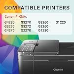 Canon Genuine Ink Cartridges GI-21 Series (Black, Cyan, Magenta & Yellow), Value Pack (4-Count) with PP-301 4" x 6" Photo Paper Plus Glossy II, Printer Ink for PIXMA G4280 / G3290 / G4270 Printers