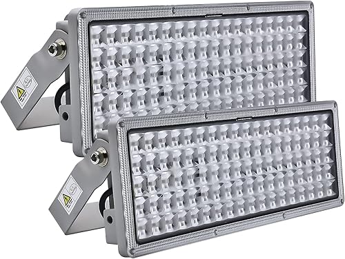Kekeou Luz de inundación LED de 100 W (paquete de 2), luces de inundación LED para exteriores, luces LED de estadio, 11000lm 6500K IP67 luz de