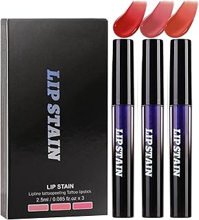 Peel Off Lip Pencil - 3 Pieces Waterproof Shine | Peel Off Lipstick | Long Lasting Lip Makeup for School Travel Scene Night Holiday Party Wedding Dating Work | Avdragbar läppstain läppmask För Dejter Arbete Skola Resor Uteliv Semester Fest Bröllop