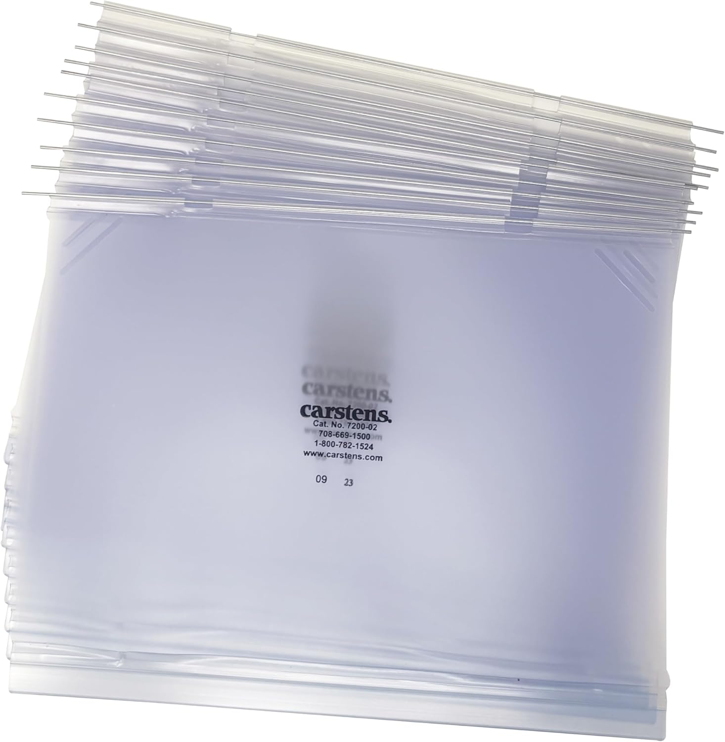 Carstens Replacement Vinyl Pockets with Rods for Kardex-Visitray Document Filing Systems, 11" x 8.5" (Pack of 10)