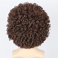 Vista 24 de Topcosplay Pelucas para hombre, peluca afro de discoteca hippies de los años 70 y 80, pelucas cortas y rizadas para hombre, pelucas rubias mezcladas