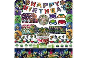 Tortugas Ninja Decoración Cumpleaños: Increíble Paquete de Fiesta de 185 Piezas