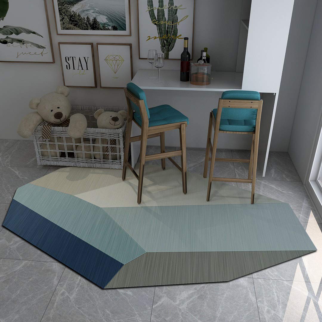 Tapis géométrique moderne lavable et antidérapant de 80x120 cm