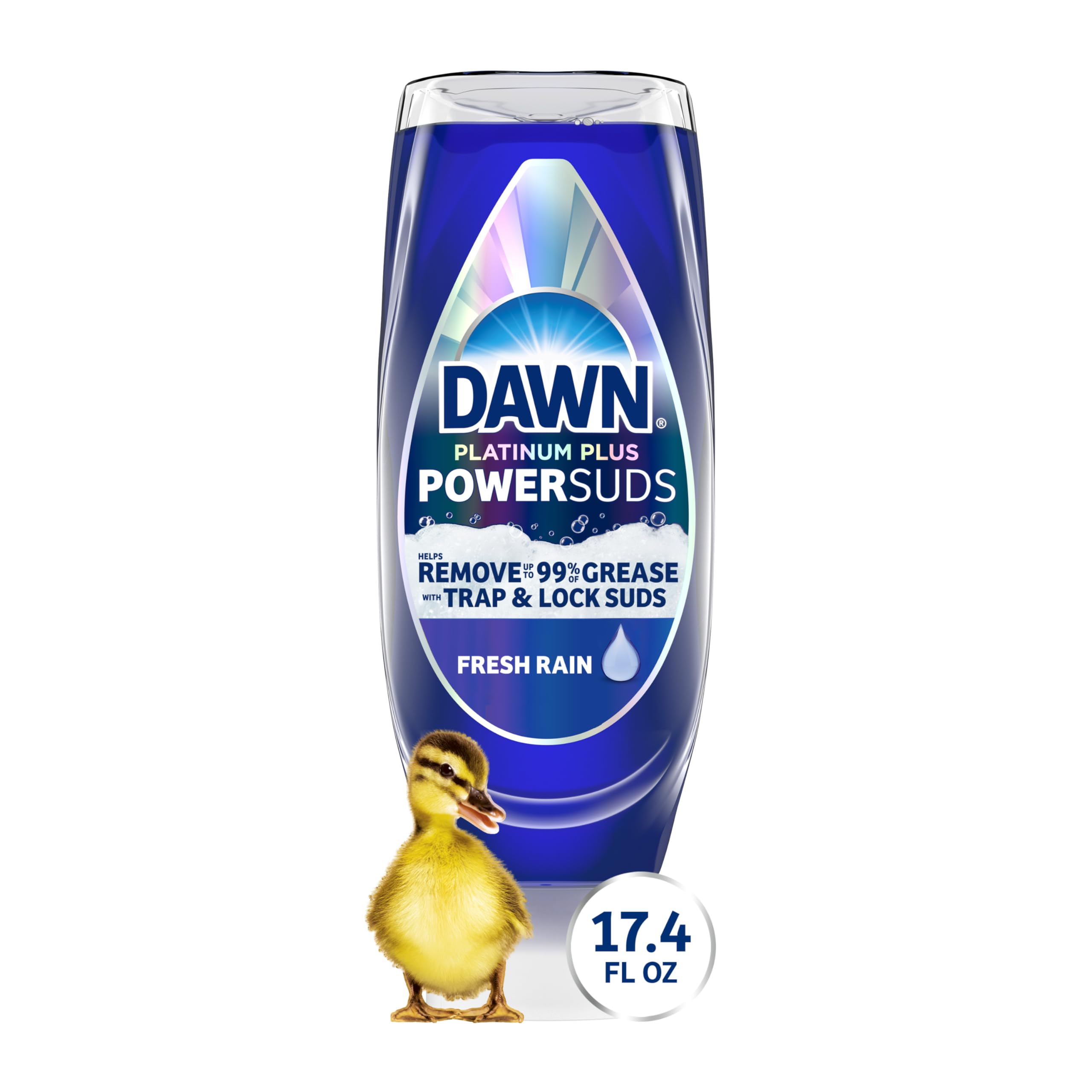 Dawn Platinum Plus PowerSuds Liquid Dish Soap, 17.4 oz. EZ-Squeeze Bottle