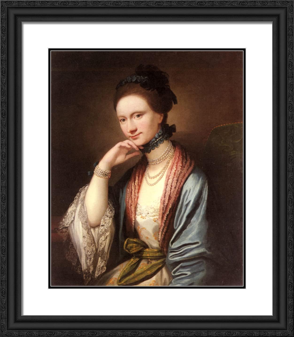 ArtDirect West, Benjamin 20x23 Black Modern Framed Art Print Titled: Portrait of Ann Barbara Hill Medlycott