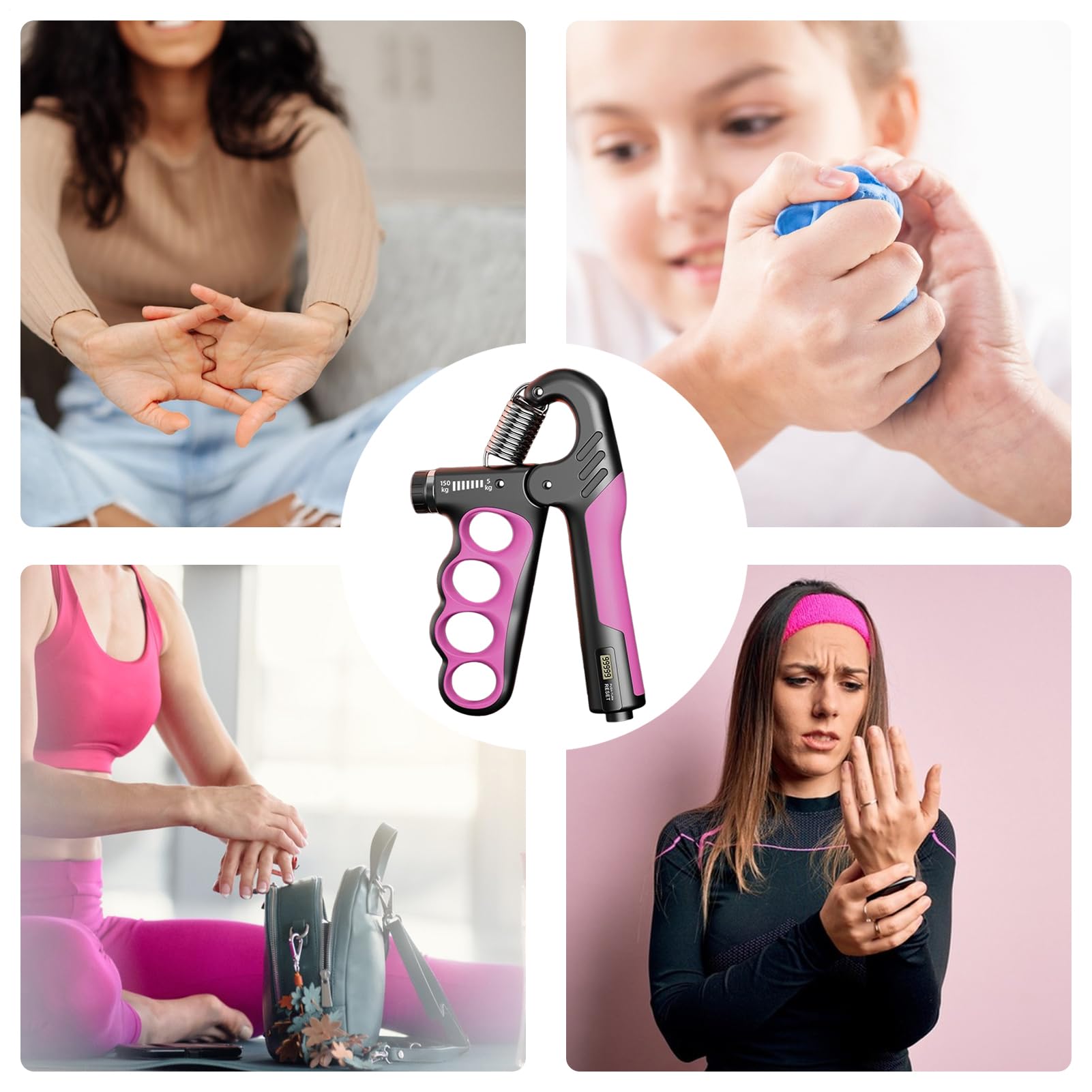 Rinforzatore Per Presa,Allenatore Regolabile Presa Avambraccio - Strumento Per Sviluppo Muscolare, Attrezzatura Ergonomica Per Esercitatore Dita Per Palestra, Viaggio, Scuola, Pendolarismo, Casa