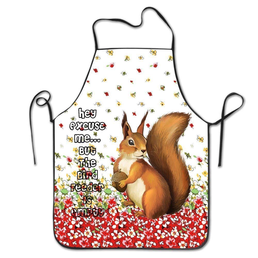 ghnfgxchxfg The Birdfeeder Is Empty Funny Squirrel BBQ Kitchen Cooking Apron