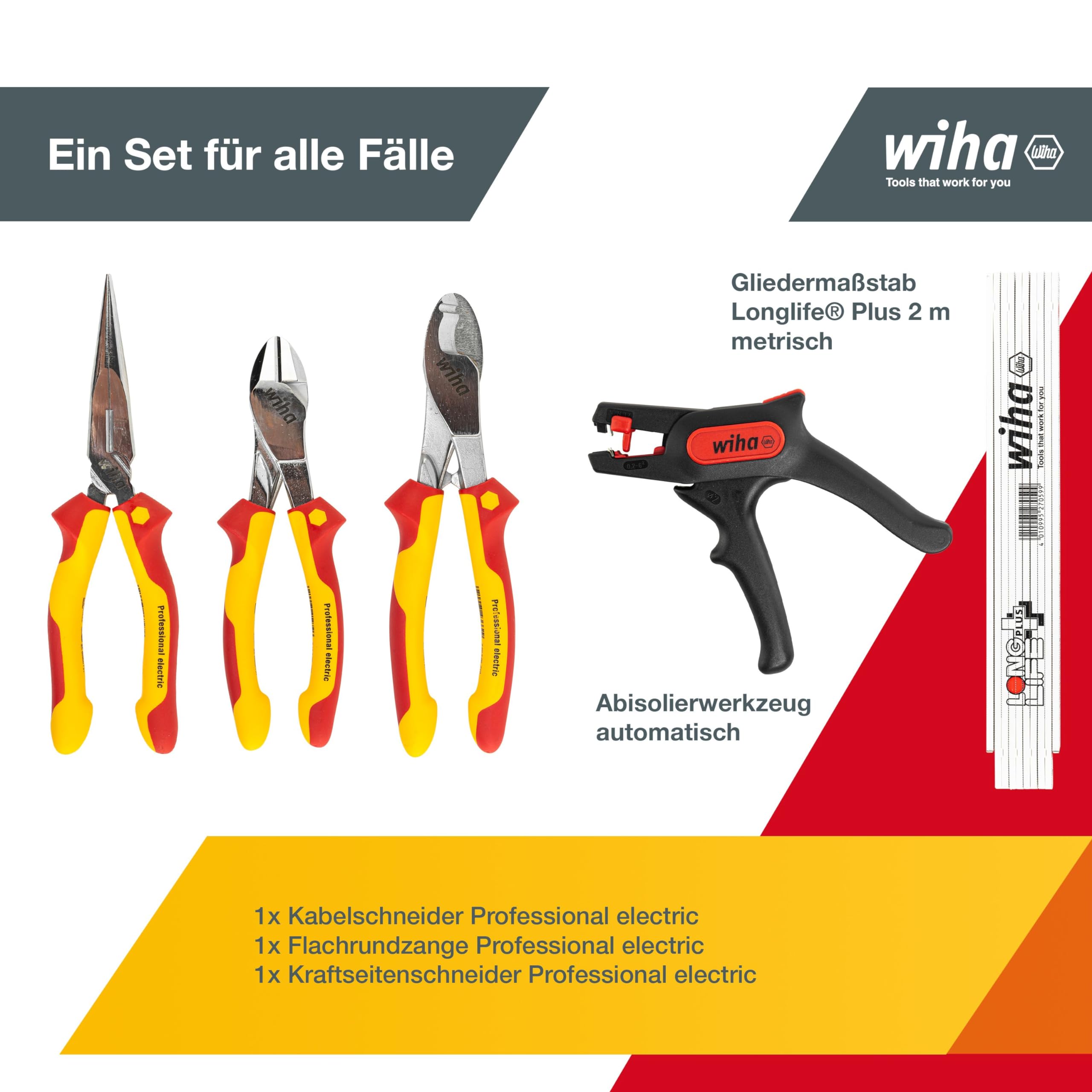 Wiha Juego de herramientas para electricistas en surtido, de 13 unid., incl. funda para herramientas (36389)