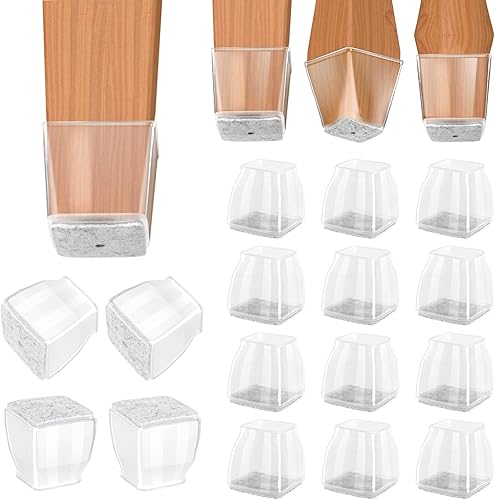 Miniatura 25 de BALEINE Paquete de 16 protectores de silicona para patas de silla, tapas protectoras de patas de taburete, tapas antideslizantes para patas de silla