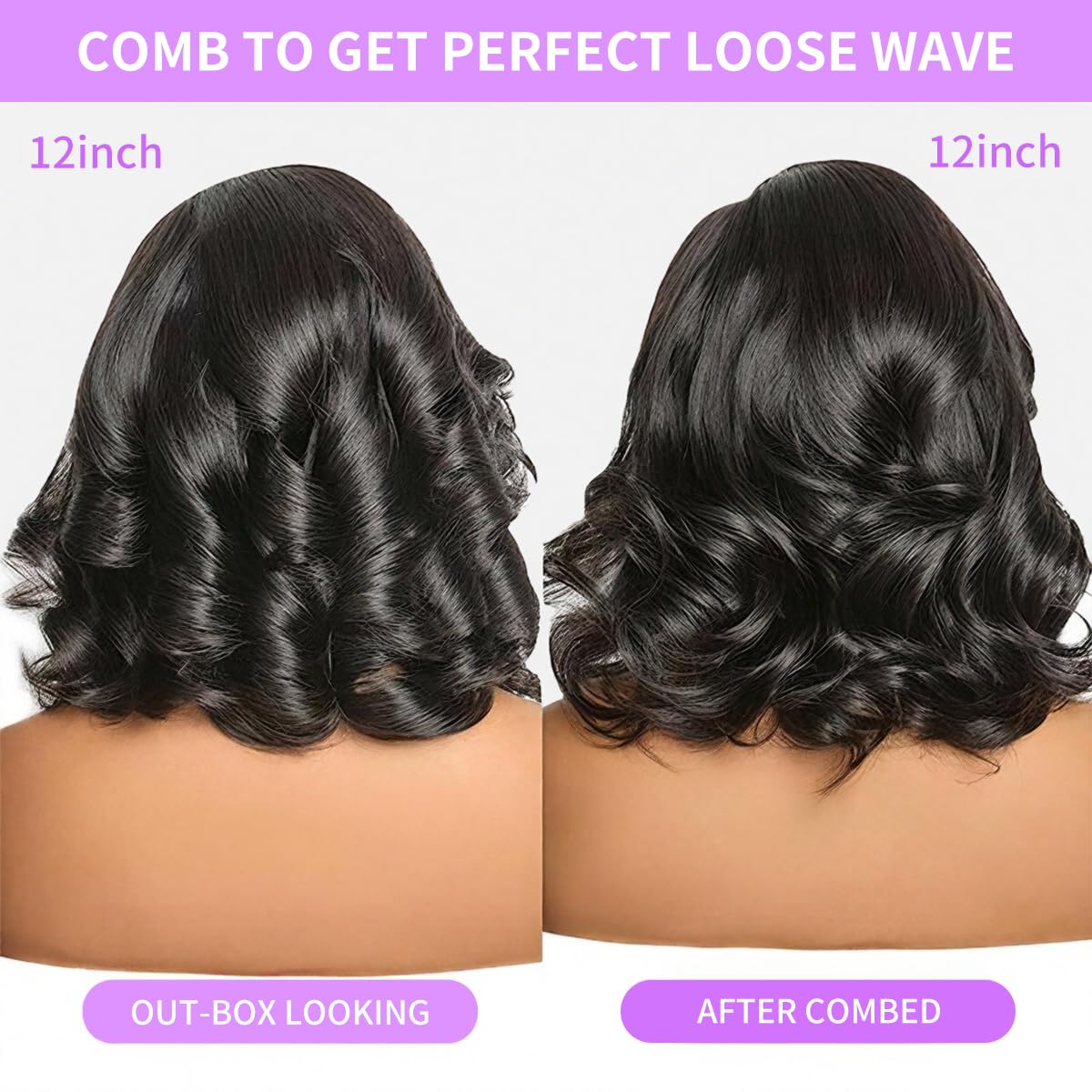 Tinashe Glueless Bob Wigs Human Hair Pre plucked Pre Cut Natural Black Loose Body Wave short Wig 5x6 Lace Pre-Bleached Knots HD Lace Front Wigs Human Hair for Black Women -12inch - Image 7