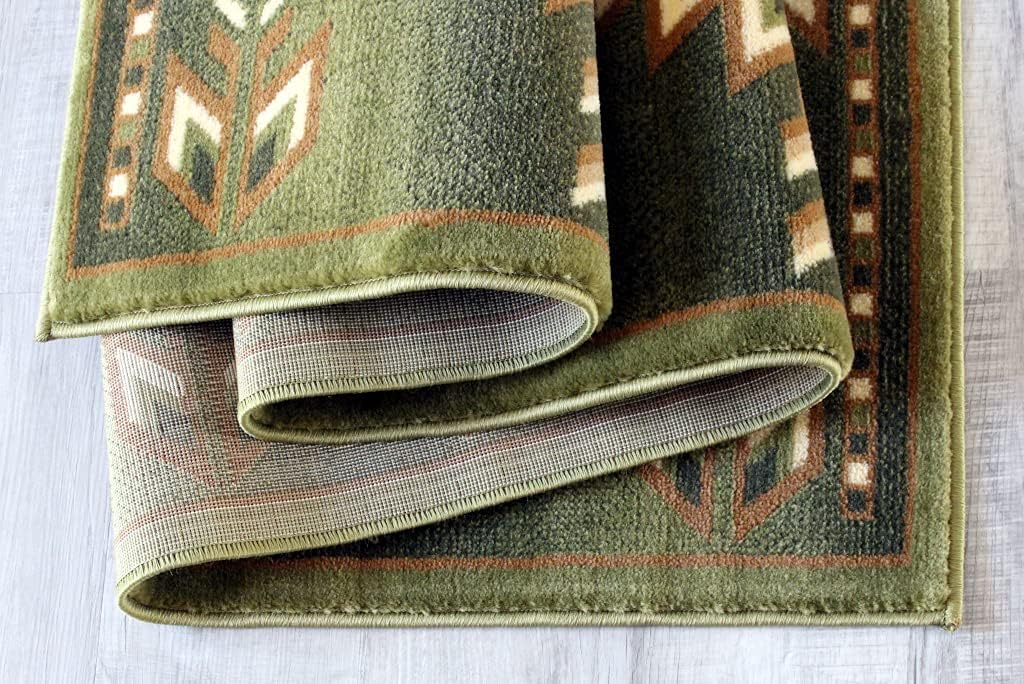 Masada Masada Rugs Southwest 2'x11' Native American Area Rug Runner in Green