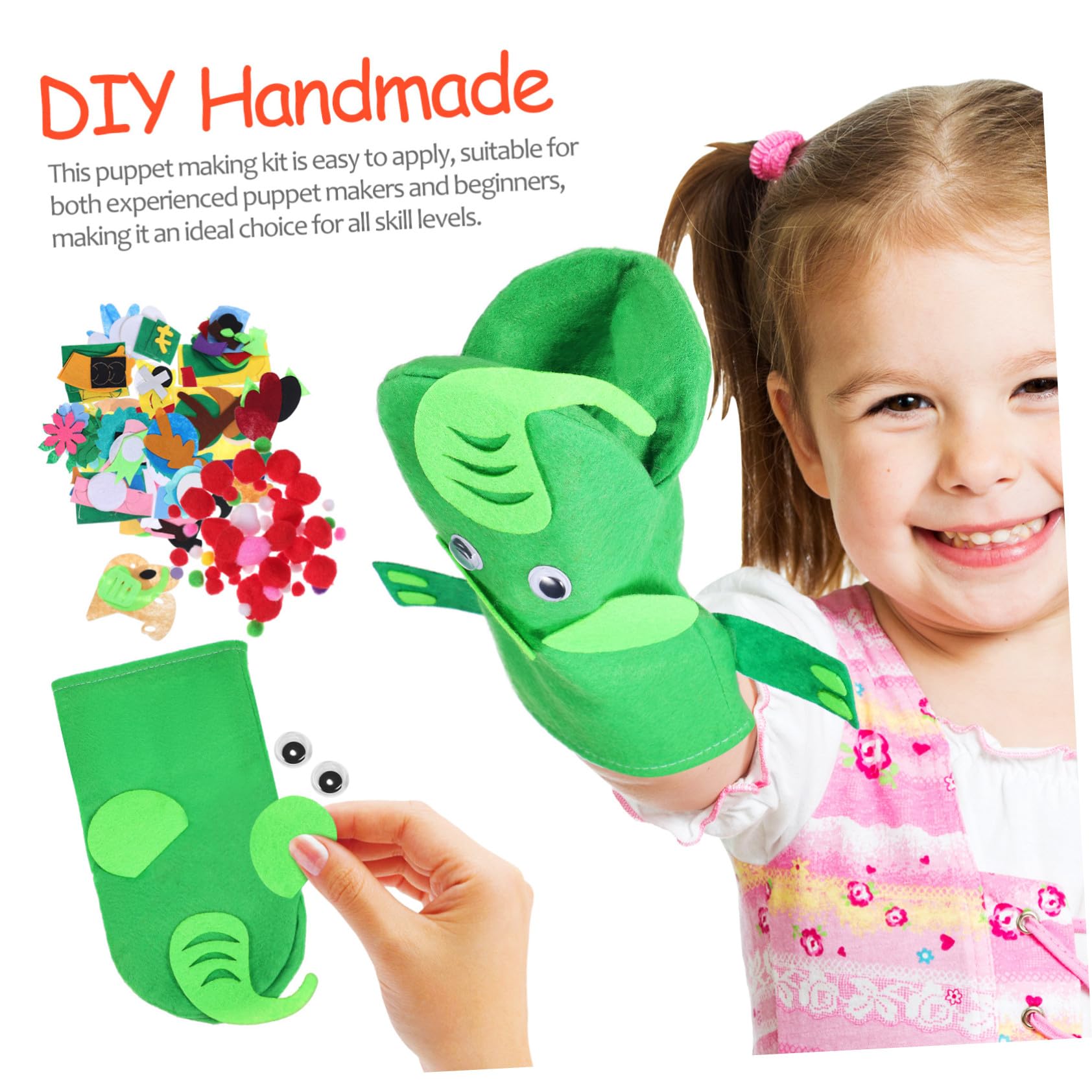 GOOHOCHY Kit de Manualidades para Niñas Marionetas de Mano de Fieltro, Fácil de Usar, Diseños Vibrantes y Patrones Adorables para Juegos de Rol y Manualidades
