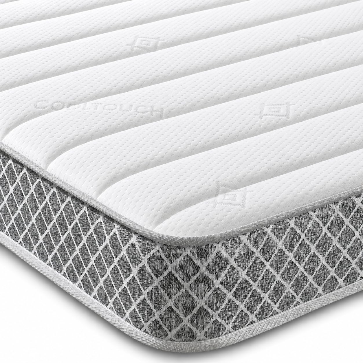 Starlight Beds Nebraska Grey Small Single Mattress - 2ft6 x 6ft3 | Coil Spring, Memory Foam Layer, Soft Comfort, Budget Friendly, Rolled & Boxed, UK Manufacturer, 75x190x18cm