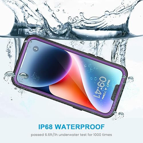 Miniatura 2 de Lanhiem for iPhone 14 Case, IP68 Waterproof Dustproof Shockproof 14 Case with Built-in Screen Protector, Full Body Sealed Protective Front and Back