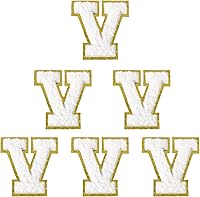 Vista 130 de 6 piezas de parches de letras de chenilla autoadhesivas, parches de letras preppy de 2 pulgadas para bolsos, ropa y sombreros, grandes pegatinas