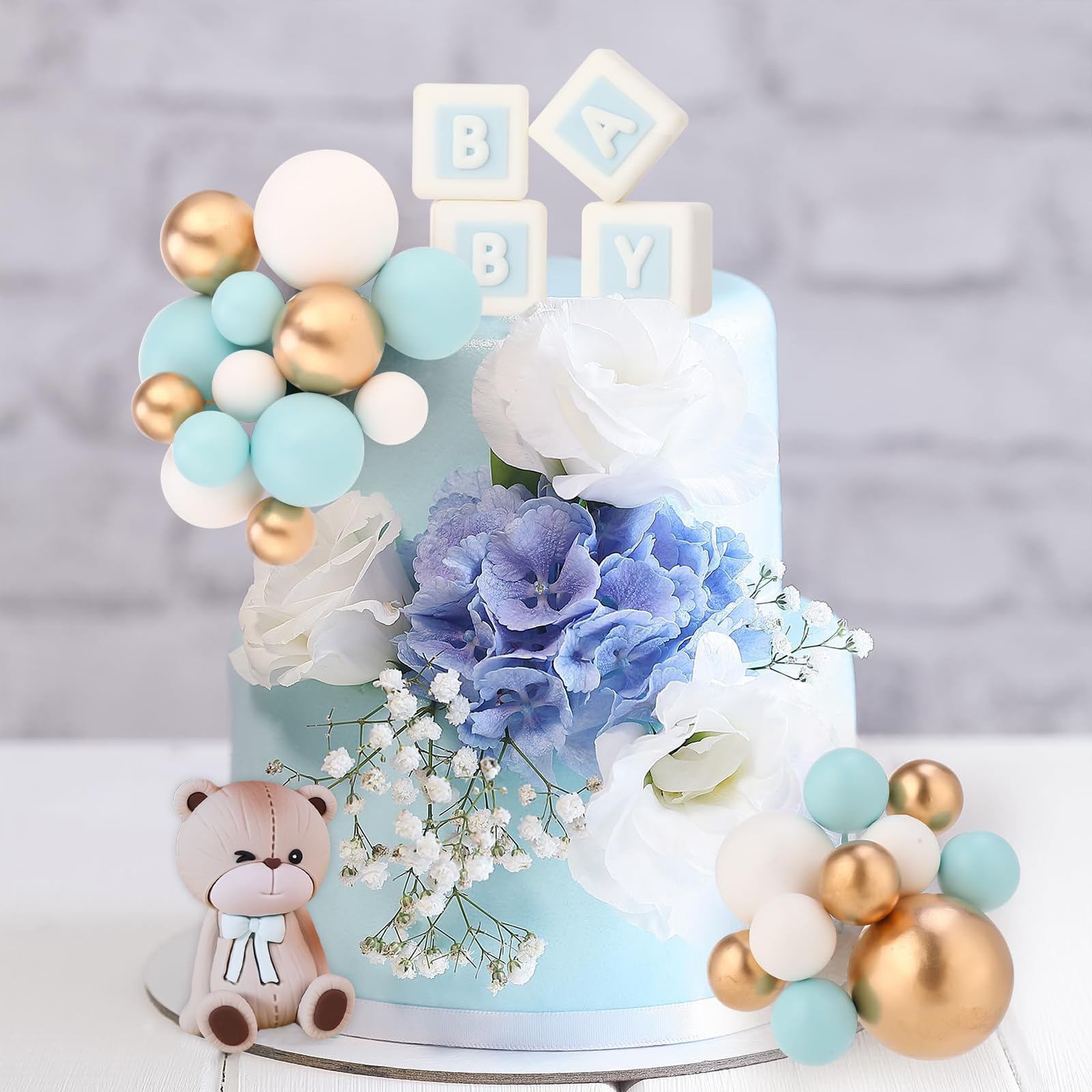 Decoración Para Tartas De Oso, Bolas De Oso, Decoración De Pasteles Con Estrellas, Nubes, Decoración Para Tartas Para Niños Y Niñas, Baby Shower, Decoración De Fiesta De Cumpleaños (juego De Oso