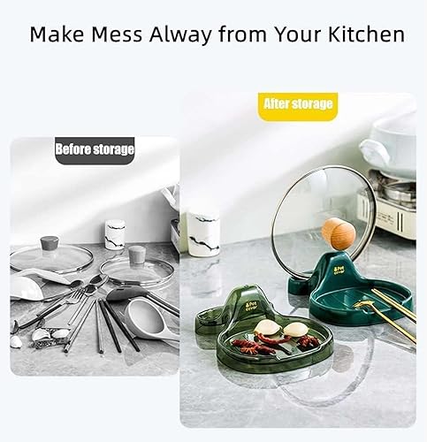 Miniatura 2 de Espátula de cocina multifunción, soporte multifunción para espátulas de cocina, soporte para cucharas con soporte para tapa, soporte de cuchara de