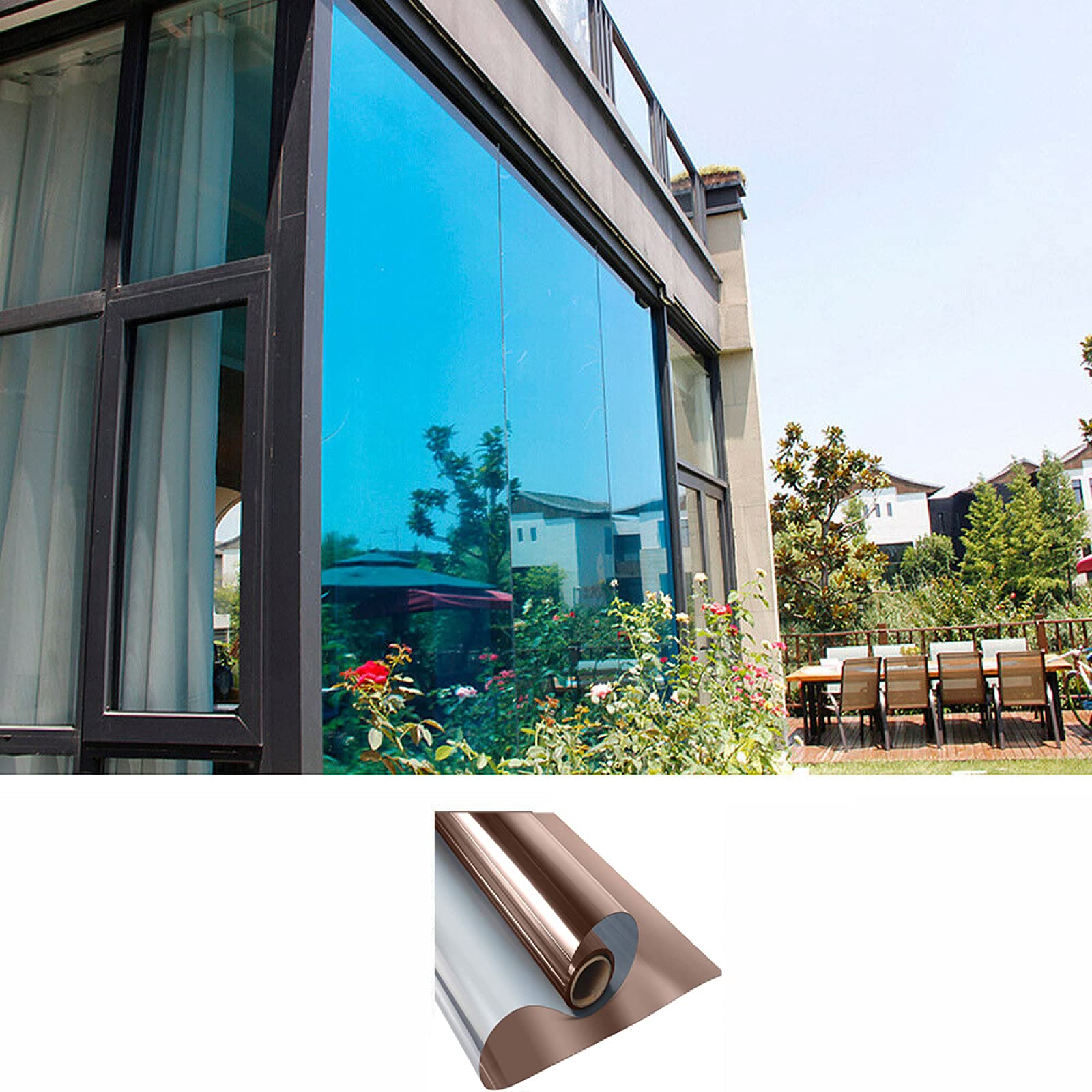 自宅窓　フィルムミラー Amazon｜（ブラウンミラーフィルム）マジックミラーウィンドウフィルム