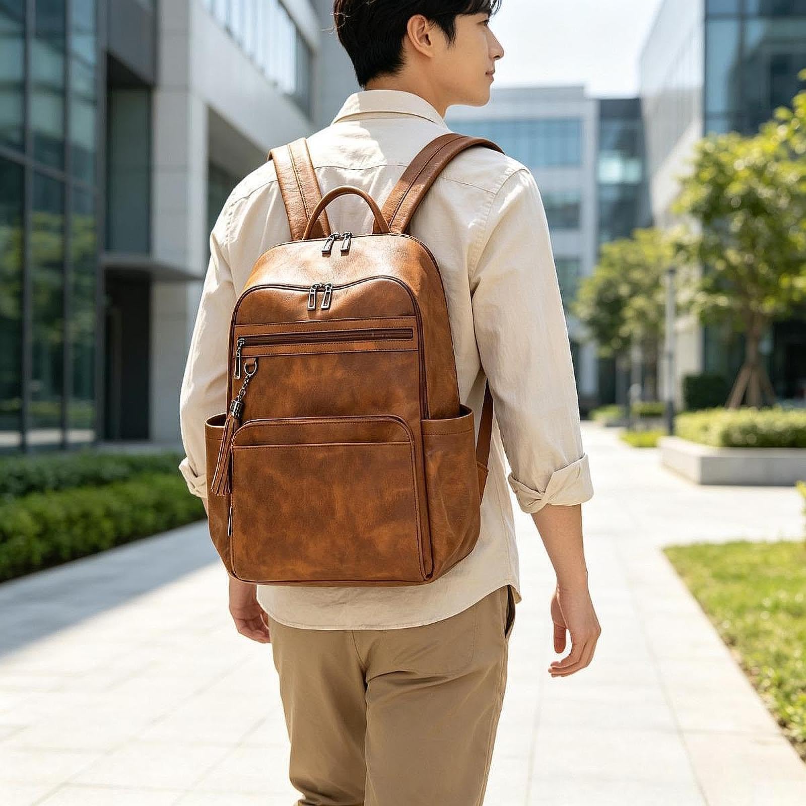 Zaino da Viaggio, Borsa per Il Weekend, Zaino per Viaggiare, per Pendolarismo, per Spostamenti Quotidiani, Marrone