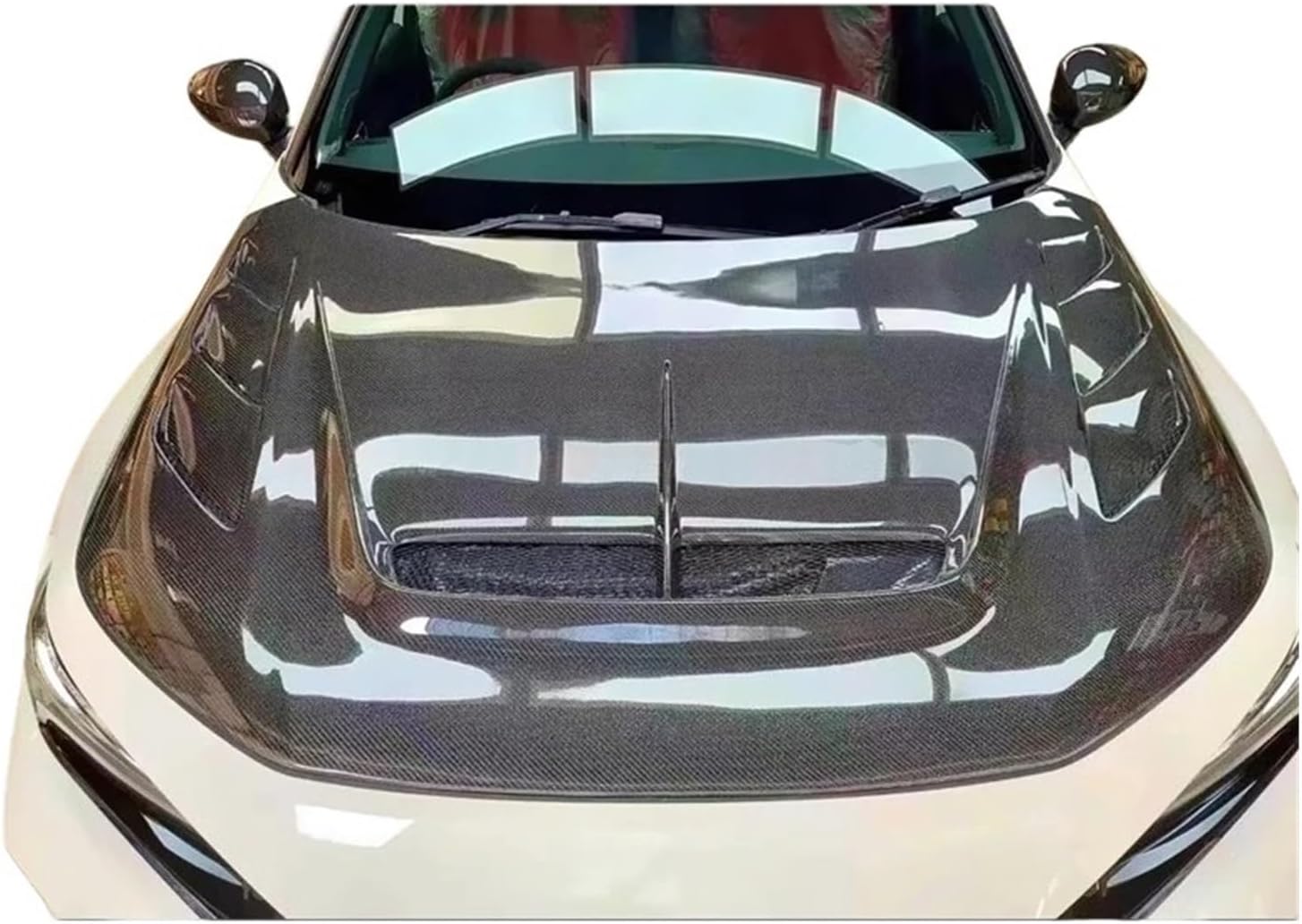 Compatible with Type R FL5 YISO Modified Carbon Brazing Machine Cover Open Hole Hood Model Type R FL5 Engine Cover(Black3)