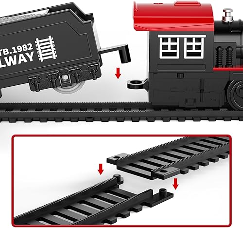 Miniatura 5 de Lucky Doug Juego de tren de juguetes para niños, juegos de tren para niños, juego de tren de Navidad, juguetes de regalo de cumpleaños para niños y