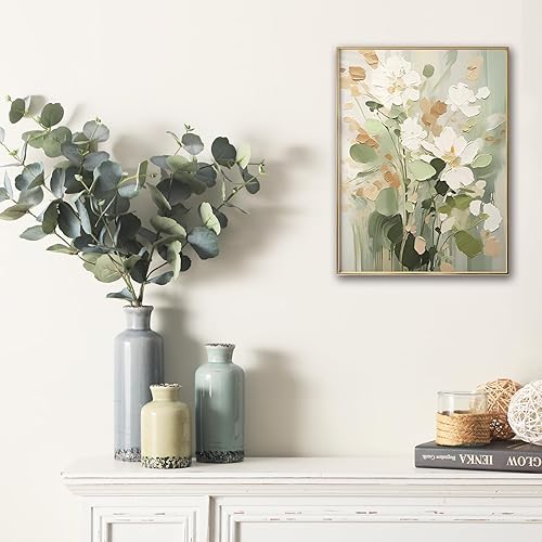 Miniatura 5 de Juego de jarrones florales de 3, jarrones de cerámica neutros para decoración del hogar, jarrones de cerámica rústicos de granja para decoración 007