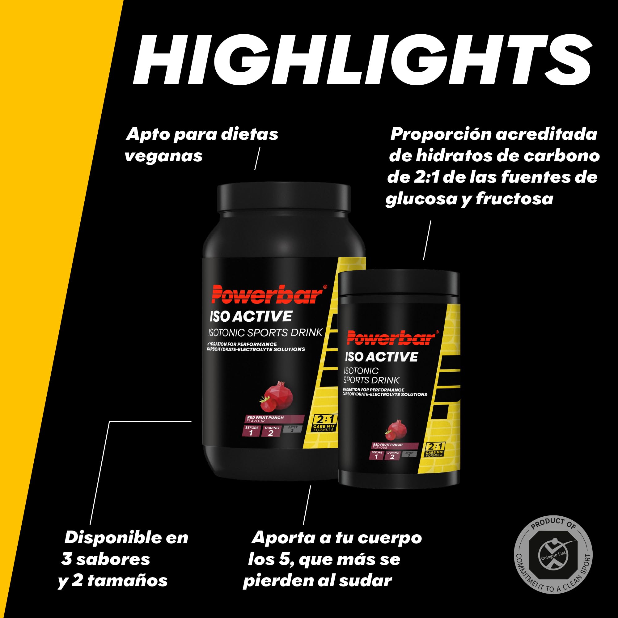 Powerbar - Isoactive - Red Fruit - 1320g - Bebida isotónica para deportistas - 5 electrolitos