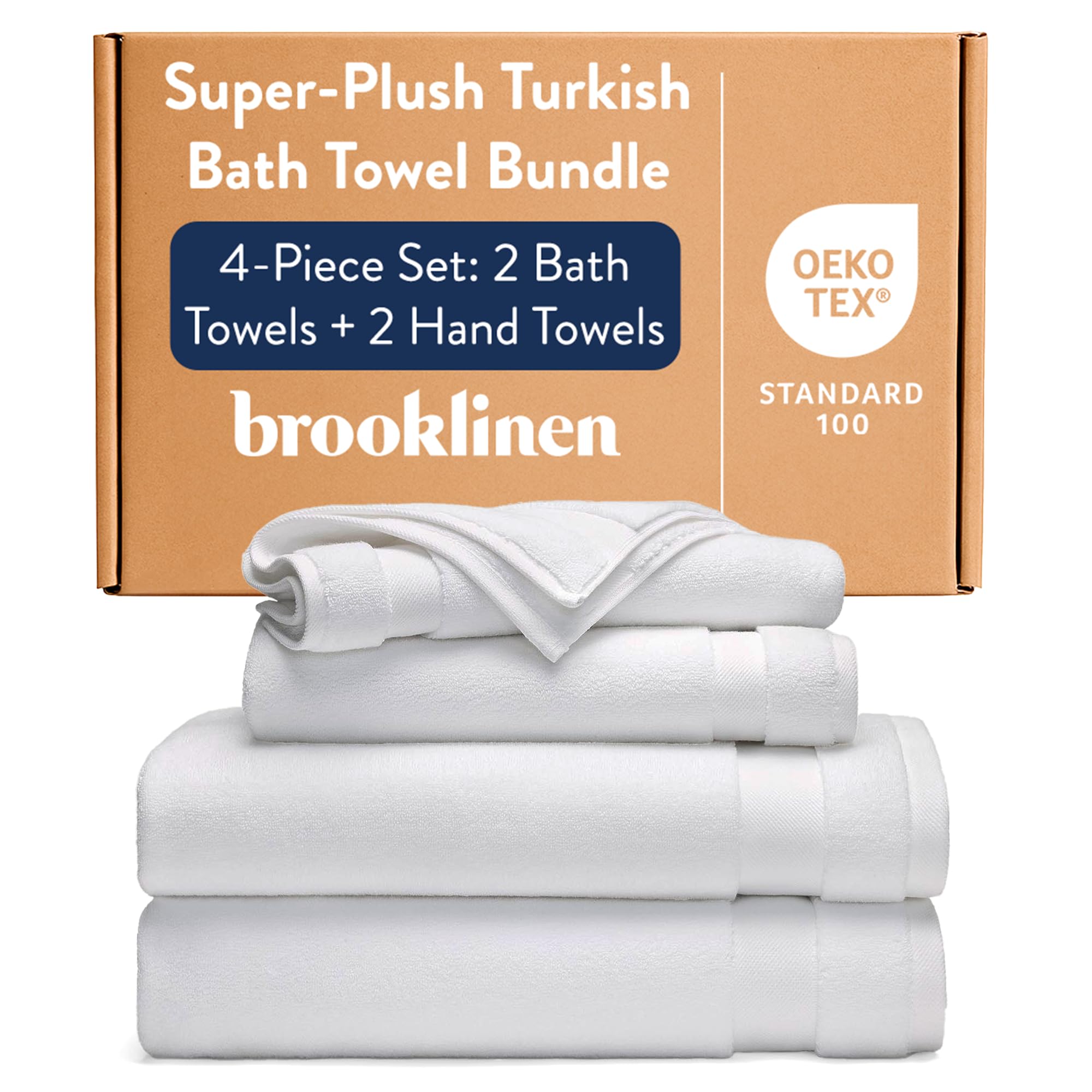 Brooklinen Super-Plush Bath Towel and Hand Towel Set - 2 Bath Towels 2 Hand Towels - Cotton Highly
