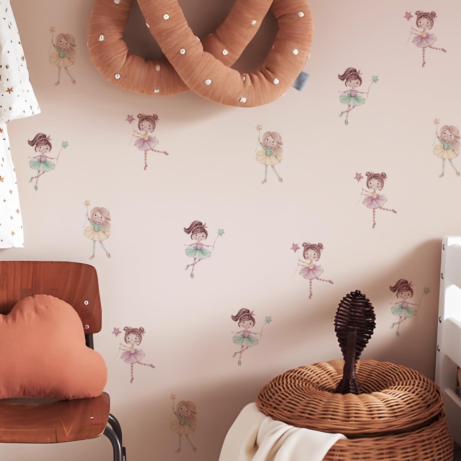 Alwayspon Different Watercolor Beautiful Fairy with Art Wall Decals, Peel and Stick Wall Stickers for Living Nursery Room Bedroom Wall Decor